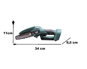 Акумуляторна ланцюгова міні пила 4" Bass Polska 8322, Пила для підрізування, Бездротова міні пила, Садова пила, фото 2