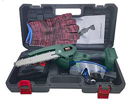 Акумуляторна ланцюгова міні пила 4" Bass Polska 8322, Пила для підрізування, Бездротова міні пила, Садова пила, фото 3