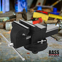 Лещата настільні 150 мм Bass Polska 3262, Лещата для майстерні, Лещата слюсарні з наковальнею, фото 5