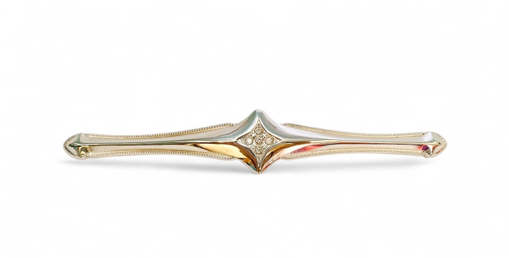 Ручка-скоба сучасна класика з кристалами Luxury Crystal 162-128-160 Silver платина 128-160 мм, фото 1