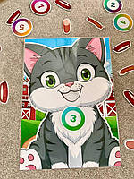 Дидактична гра на липучках "Нагодуй котика"