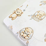 Бязь "Ведмедики на гойдалках та в плетених кошиках" на білому тлі № Е-3518, фото 8