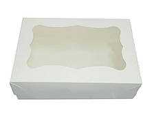 Коробка для десертів 255*170*110 з вікном 3 штуки Біла