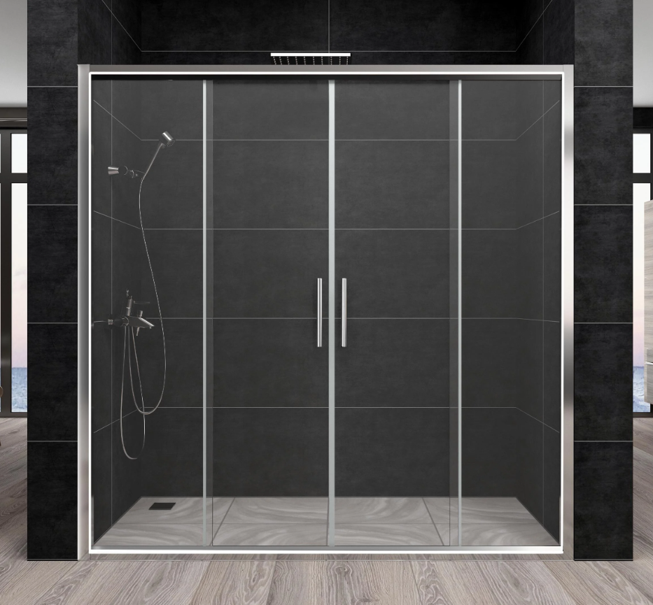 Душові двері Aquanil TREND 190х180 см хром розсувні скло тоноване 6 мм
