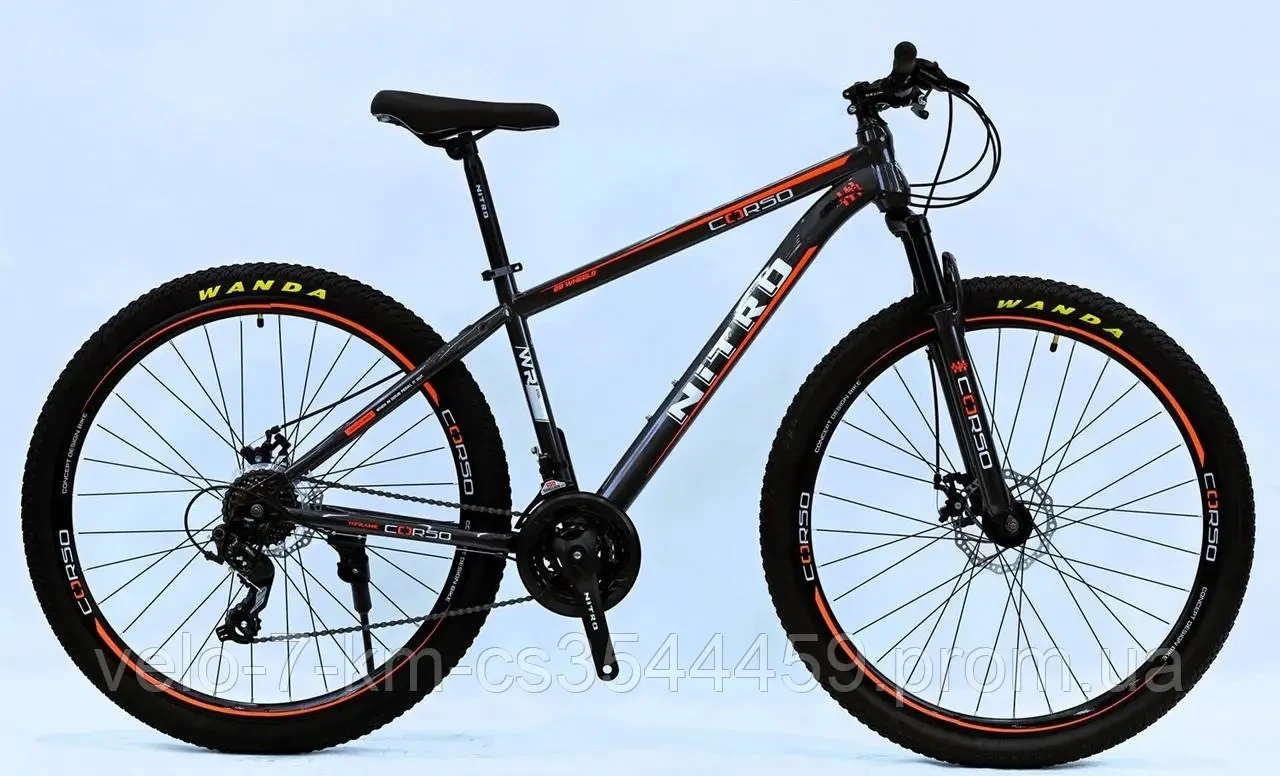 Спортивний велосипед Corso NEW «NITRO» 29" NT-24032, сталева рама 17", 21 швидкість, дискові гальма, фото 1