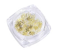 Міні сніжинки на ніготь в золоті