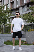 Однотонні чоловічі футболки повсякденні бавовна, Якісні молодіжні футболки oversize біла