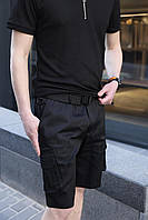 Комфортні пляжні чоловічі шорти з кишенями з боків, літні гарної якості класичні на морі чорні