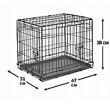 Вольєри та клітки для собак цуценят Клітка для перенесення собаки Металева переноска для тварин (47х31х38см), фото 2