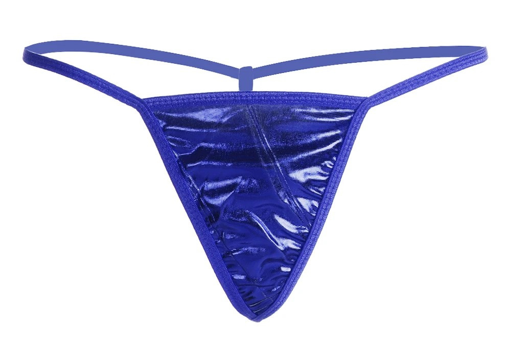 Стринги блискучі жіночі еротичні ONE SIZE сині (MET-Dblue), фото 1