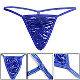 Стринги блискучі жіночі еротичні ONE SIZE сині (MET-Dblue), фото 2