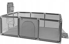 Дитячий манеж ігровий кульками 30 шт 180х120см сухий басейн з баскетбольним кільцем та воротами Сірий, фото 2