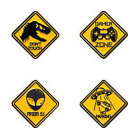 Набор пинов брошек Дорожный знак (4шт), металлический значок, пин