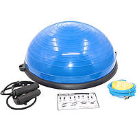 Балансувальна платформа BOSU 58 см синя з ручками та насосом