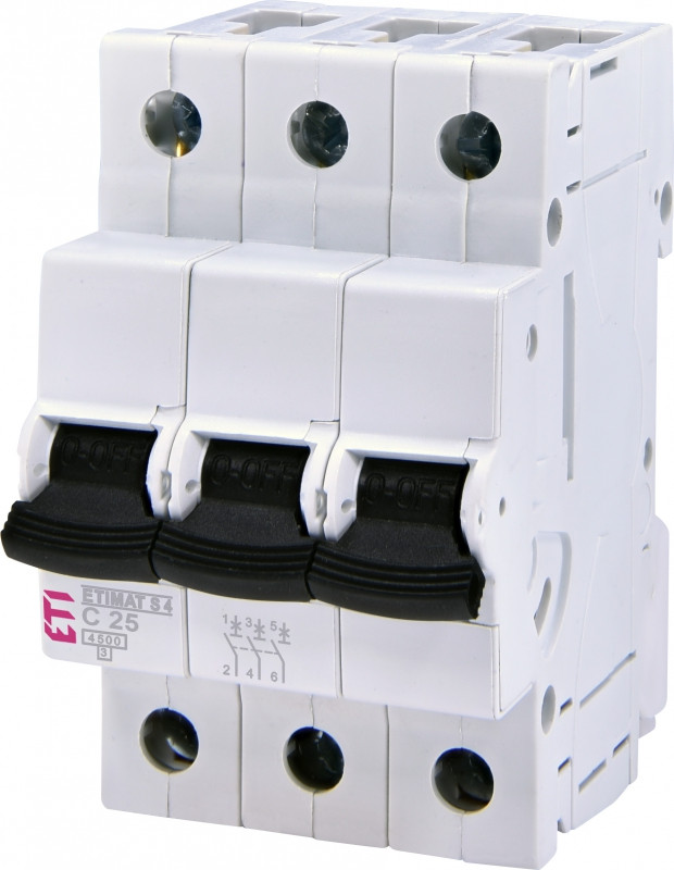 Автоматичний вимикач ETIMAT S4 3p C 20A (4,5 kA) ETI