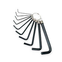 Набір ключів шестигранних середніх HEX 1,5-10 мм, 10 шт. на металевому кільці INTERTOOL