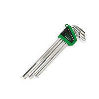 Набір ключів шестигранних супердовгих HEX 1,5-10 мм, 9 шт. сталь S2 Toptul