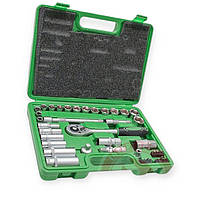 Набір інструменту 3/8" 39 шт, 8-22 мм з тріск., подовж., кардан, свіч., подов. головк, біти INTERTOOL