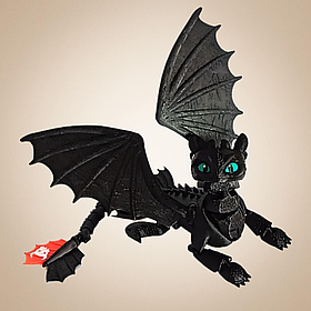 Іграшка 3D Беззубік, 30 см, пластик/Гнучка 3д іграшка Нічна та Денна лють "Як приборкати Дракона"