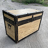 Скриня в стилі лофт з масиву з металевими накладками, фото 2