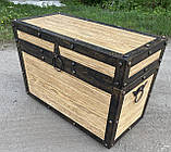 Скриня в стилі лофт з масиву з металевими накладками, фото 6