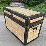 Скриня в стилі лофт з масиву з металевими накладками, фото 7