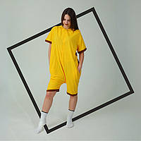 Летний кигуруми покемон пикачу жовтий с коротким рукавом на пуговицах и с карманами 4006