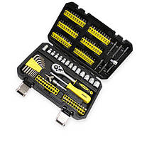 Набір інструменту 1/4" 130 шт, 4-14 мм з тріск., подовж., отв.-вороток,105 бит WMC TOOLS