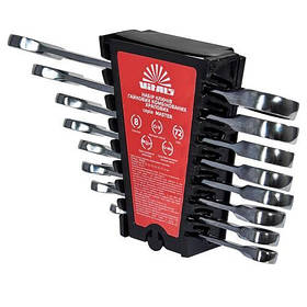 Набір комбінованих храпових ключів Vitals Master 8-19 мм (8 шт.) Набори ключів із храповим механізмом