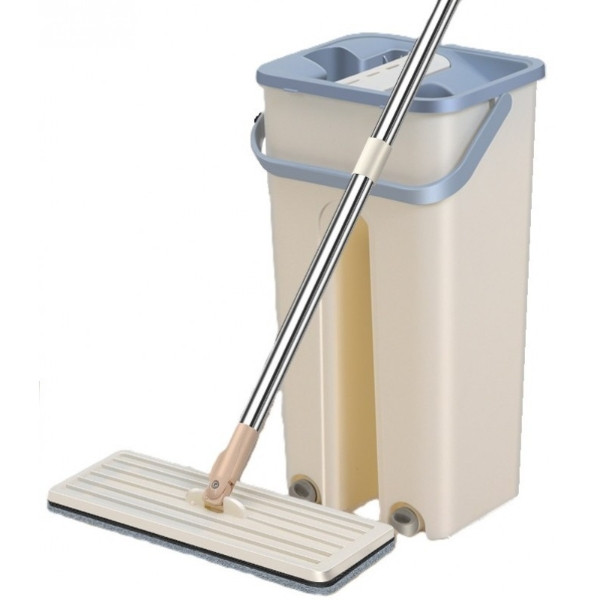 Комплект для прибирання швабра-стрічка з відром 5,5 л MOP S2.1 Бежевий із сірим, фото 1