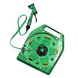 Шланг для поливу на котушці 20м з розпилювачем BSM Зелений з жовтим, фото 3