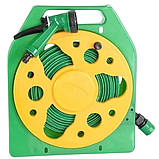 Шланг для поливу на котушці 20м з розпилювачем BSM Зелений з жовтим, фото 6
