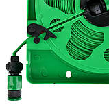 Шланг для поливу на котушці 15м з розпилювачем BSM Зелений з жовтим, фото 7