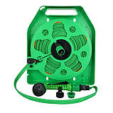 Шланг для поливу на котушці 15м з розпилювачем BSM Зелений з жовтим, фото 8