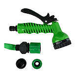 Шланг для поливу на котушці 15м з розпилювачем BSM Зелений з жовтим, фото 9