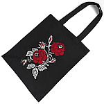 Сумка шопер чорна з вишивкою в українському стилі Орнамент №037