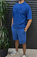 Мужской комплект костюм шорты + футболка PRADA ПРАДА ЕЛЕКТРИК новый стильный летний хлопок отличное качество