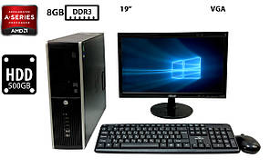 Комплект | Комп'ютер HP Compaq Pro 6305 SFF/AMD A4-5300B/8GB DDR3/HDD 500GB | Монітор 19” Asus VS197 Б/В
