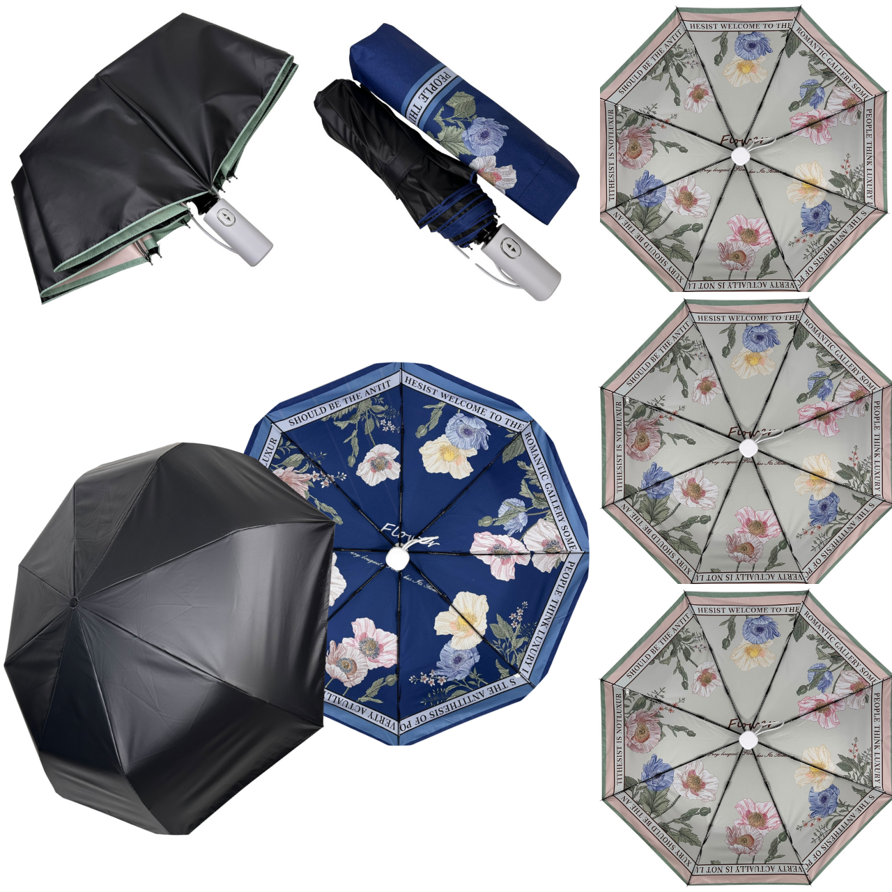 Оптом автоматична парасолька на 8 спиць Feeling Rain, з кольоровим кантом, 3523