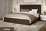 Ліжко Велюр 160*200см Latte з механізмом та м'яким узголівьям, фото 3
