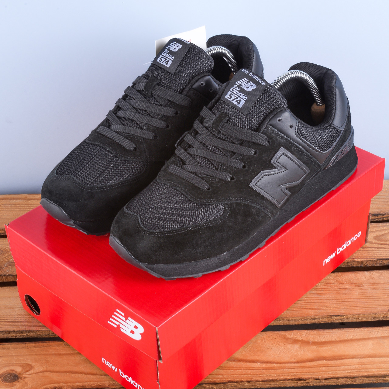 Кросівки New Balance 574 повністю чорні, фото 1