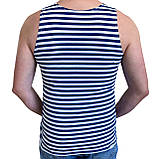 Чоловіча майка тільняшка в'язана блакитна смуга Бавовна 100% (ГОСТ 25904-83) ВДВ, фото 3