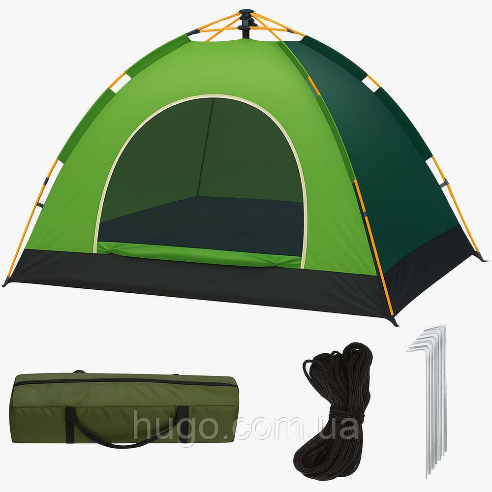 Автоматичний намет 2-х місний, 200х130 см, Зелений / Туристичний намет / Намет для кемпінгу, фото 1