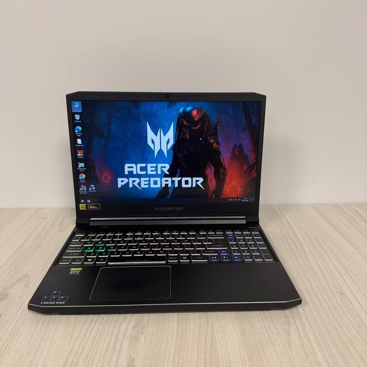 Б/в Ігровий ноутбук Б-клас Acer Predator Helios 300 PH315-53 15.6" 1920x1080| i5-10300H| 16GB RAM| 512GB SSD NVMe| RTX 2060 6GB