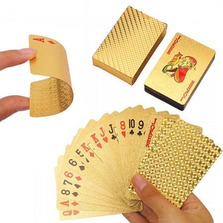 Карты игральные пластиковые (золотые), фото 1