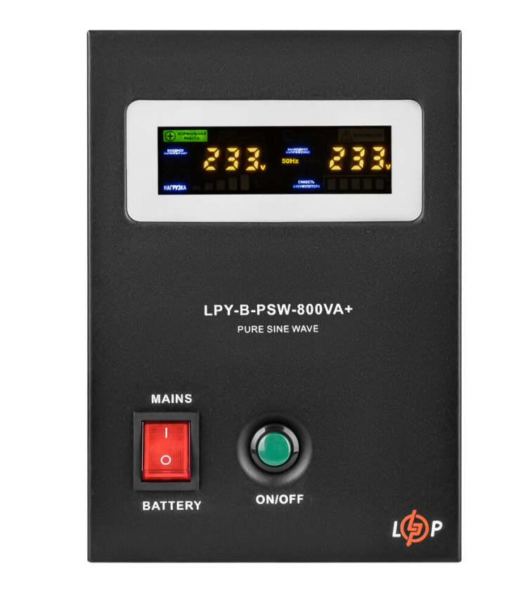 ДБЖ з правильною синусоїдою 12V LPY-B-PSW-800VA+(560Вт) 5A/15A, фото 1