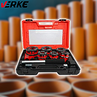 Набір плашок для нарізування трубної різі 6 шт VERKE V07516 1/4”, 3/8", 1/2”, 3/4”, 1”, 1-1/4”