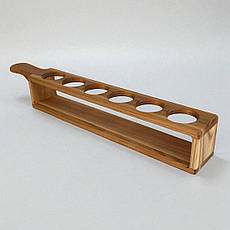 Підставка для чарок "Байків". Ясень Lasco d=40мм х6 отворів, 440 х 60 х 70h мм