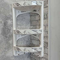 Полиця для ванної кутова OZER-B-010 Білий мармур