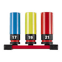 Набір удлинених головок ShW 1/2'' MILWAUKEE для автомобільного ремонту на планці (17/19/21 мм)